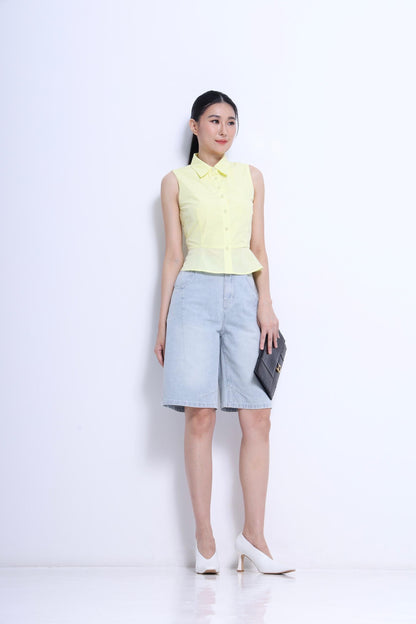Nim Sleeveless Peplum Shirt