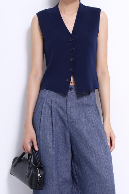 Claira V-Neck Knit Vest