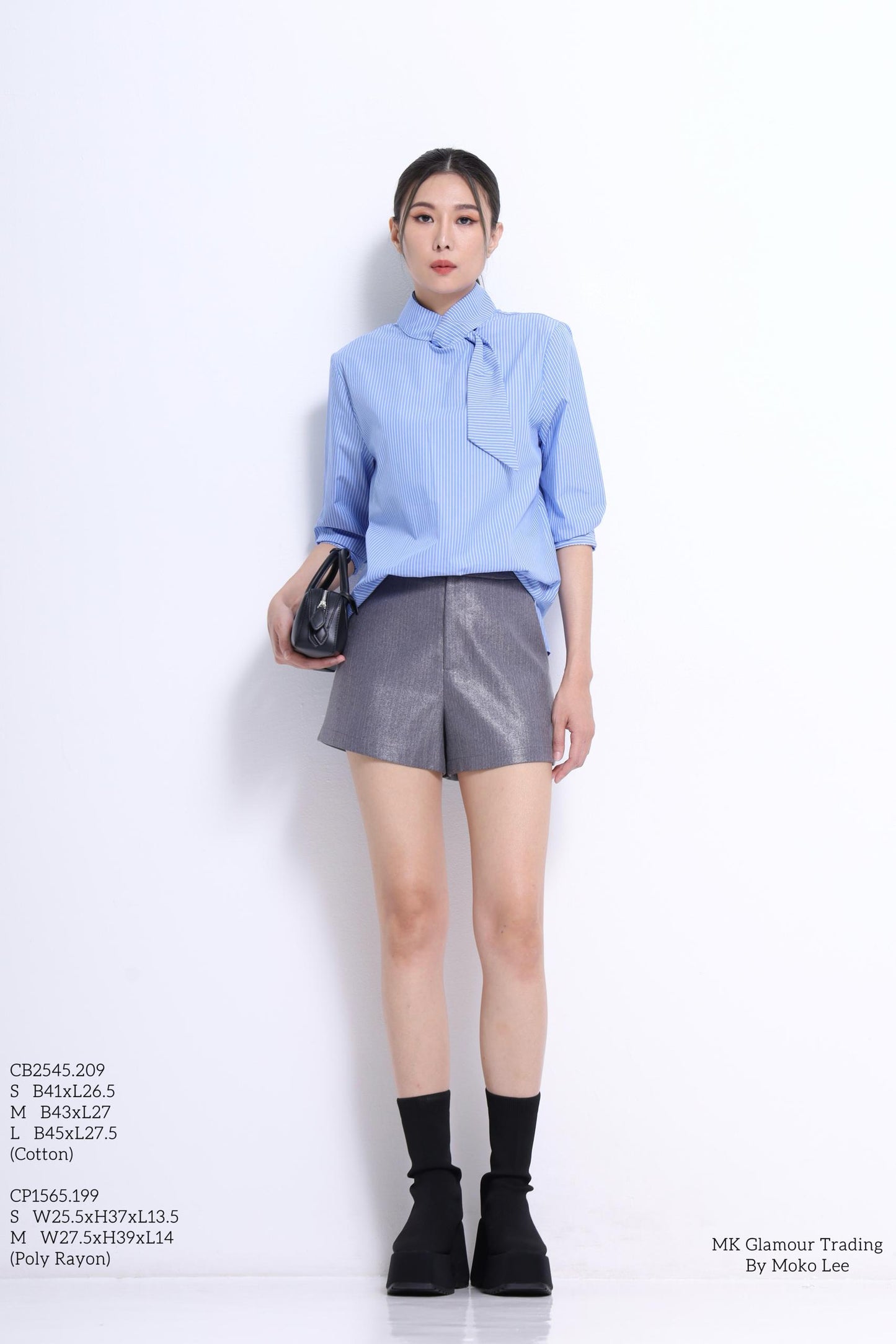 Margot Asymmetrical Neck Tie Shirt
