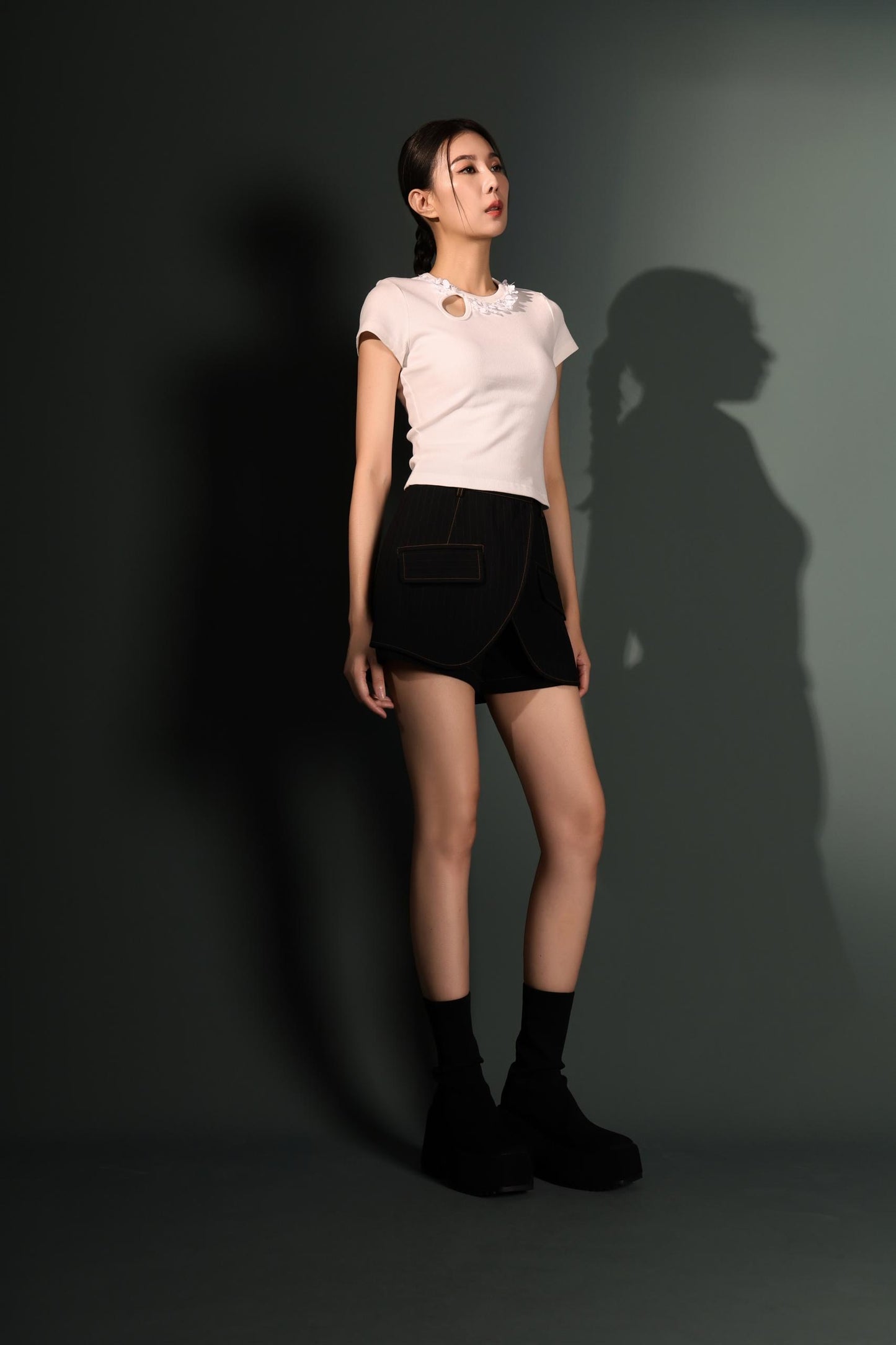 Ariel Sequins Ribbed Knit Tee