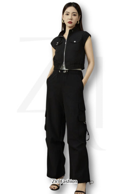 Ziri Biker Cropped Vest