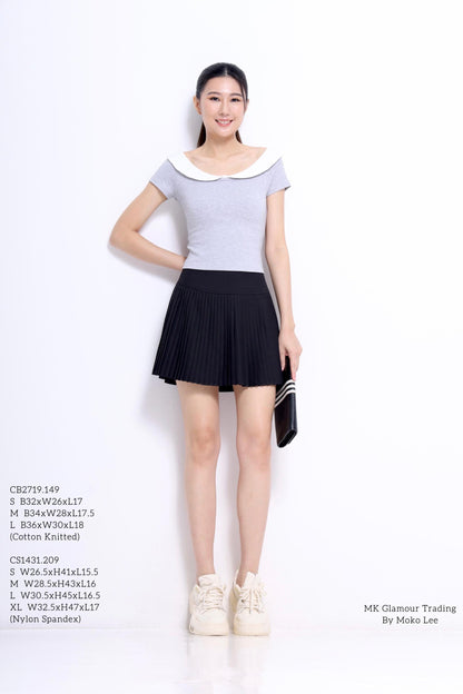 Felise Contrast Collar Knit Top