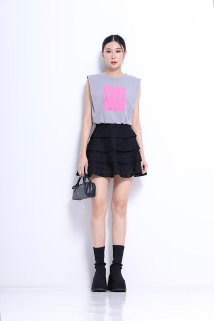 Lia Layered Lace Broderie Skirt
