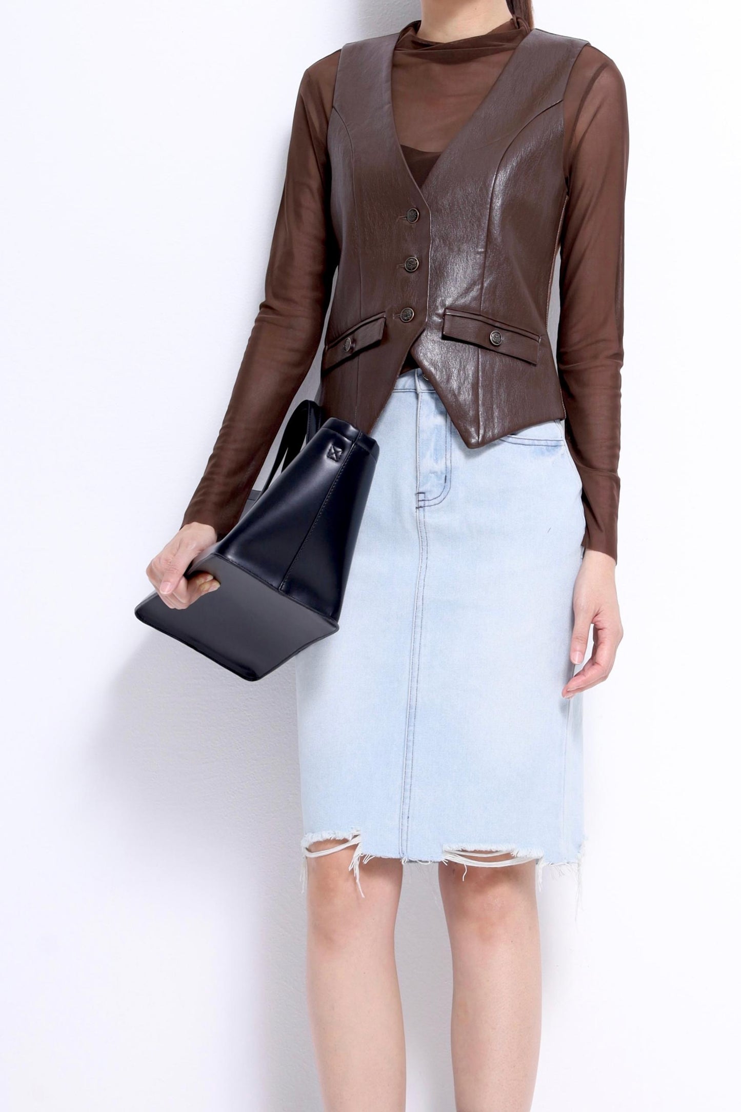 Olivia Faux Leather Vest