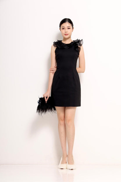 Eliza 3D Ruffle Midi Dress