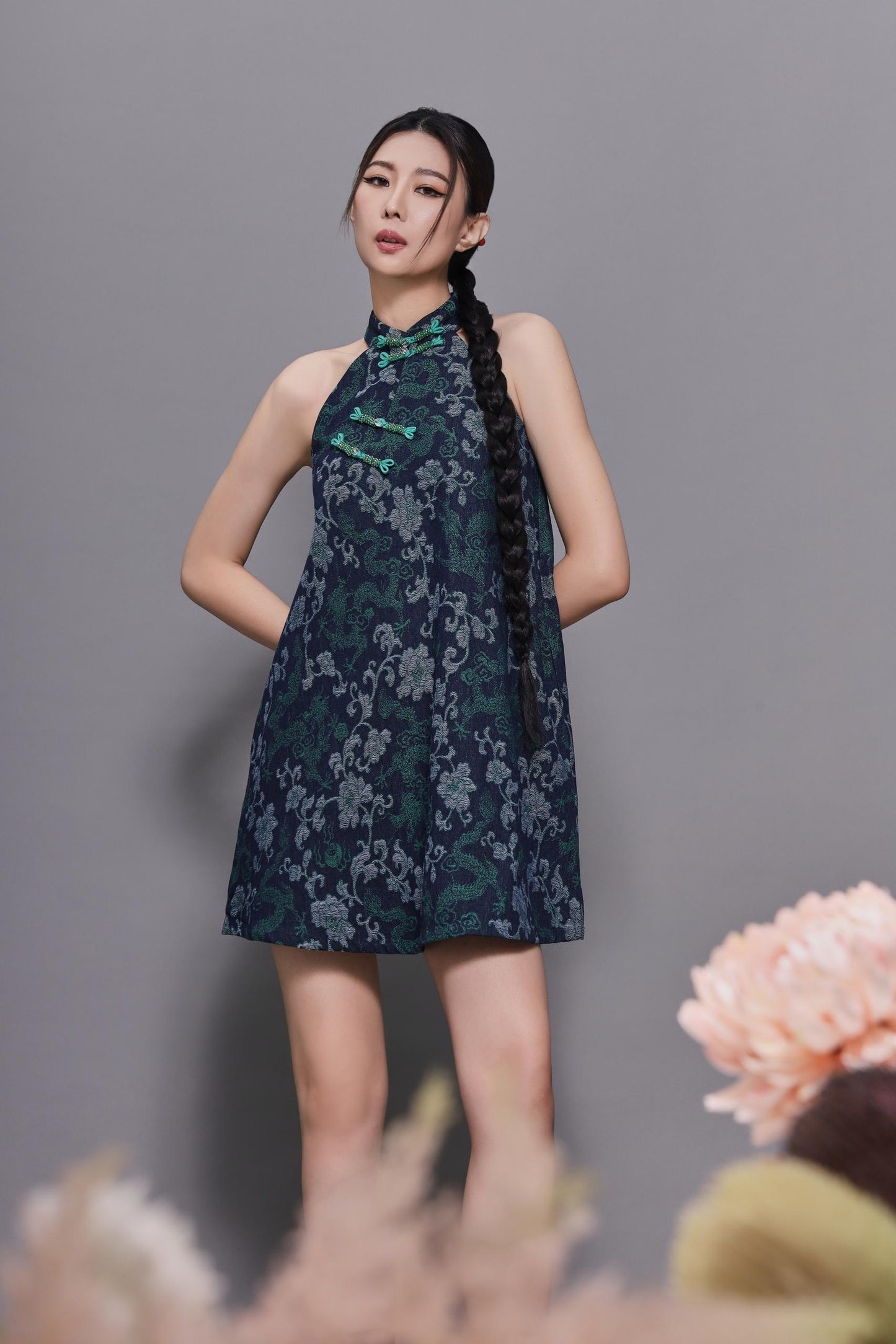 Aki Denim Qipao Dress