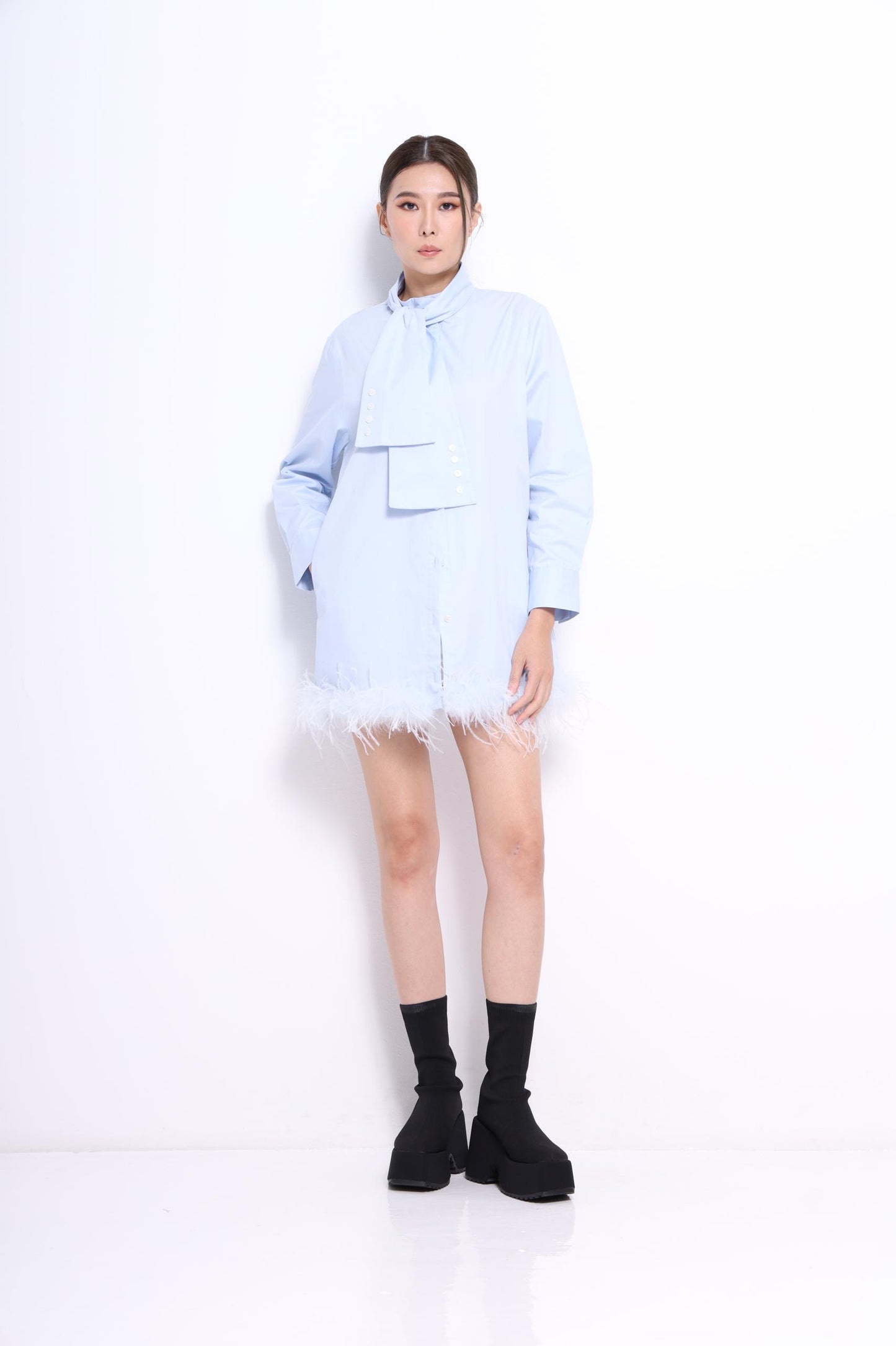 Jinny Feather Shirt Dress