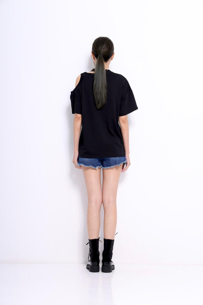 Mia Cutout Oversized Tee