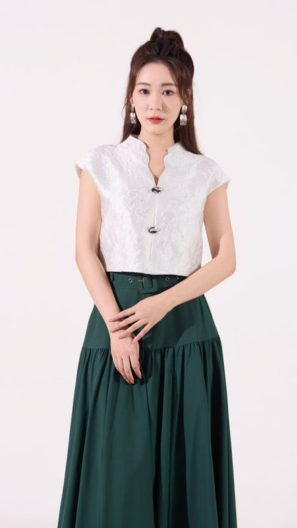 Lei Oriental V-Neck Qipao Top