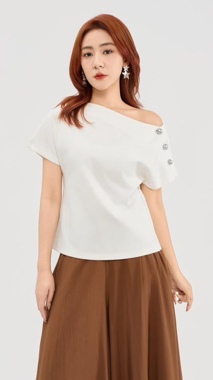 Ziri Drop Shoulder Asymmetrical Top