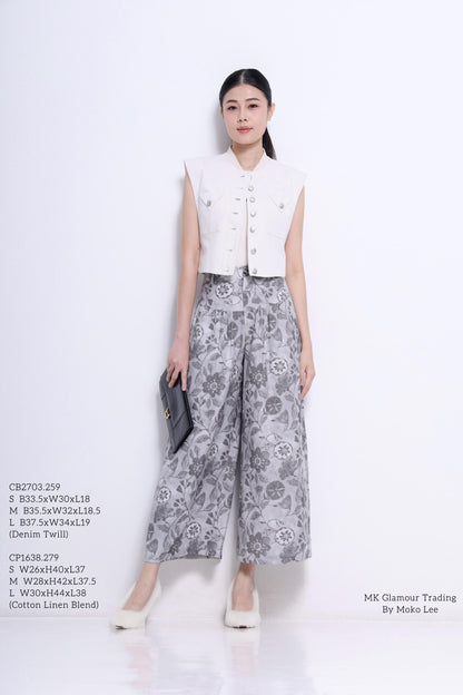 Kaia Cropped Denim Vest