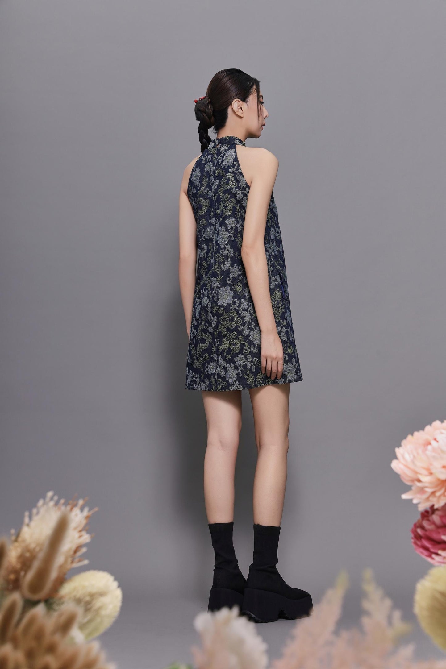 Aki Denim Qipao Dress