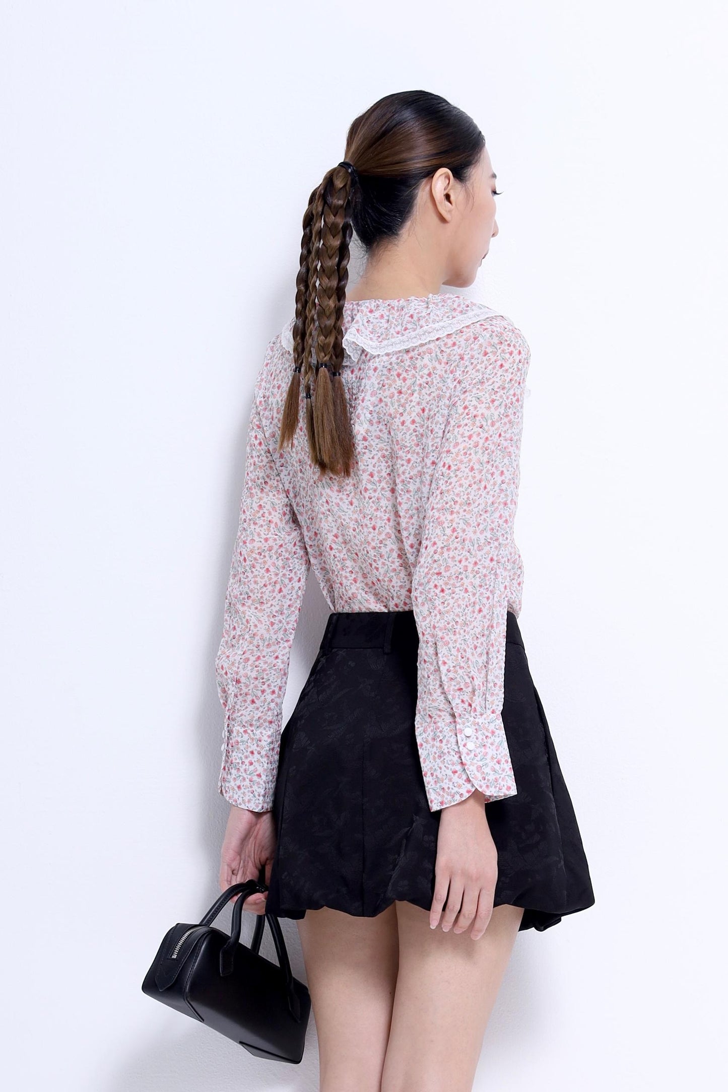 Joyce Ruffle Collar Chiffon Top