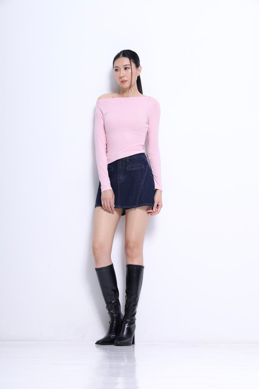 Aria Washed Denim Skorts