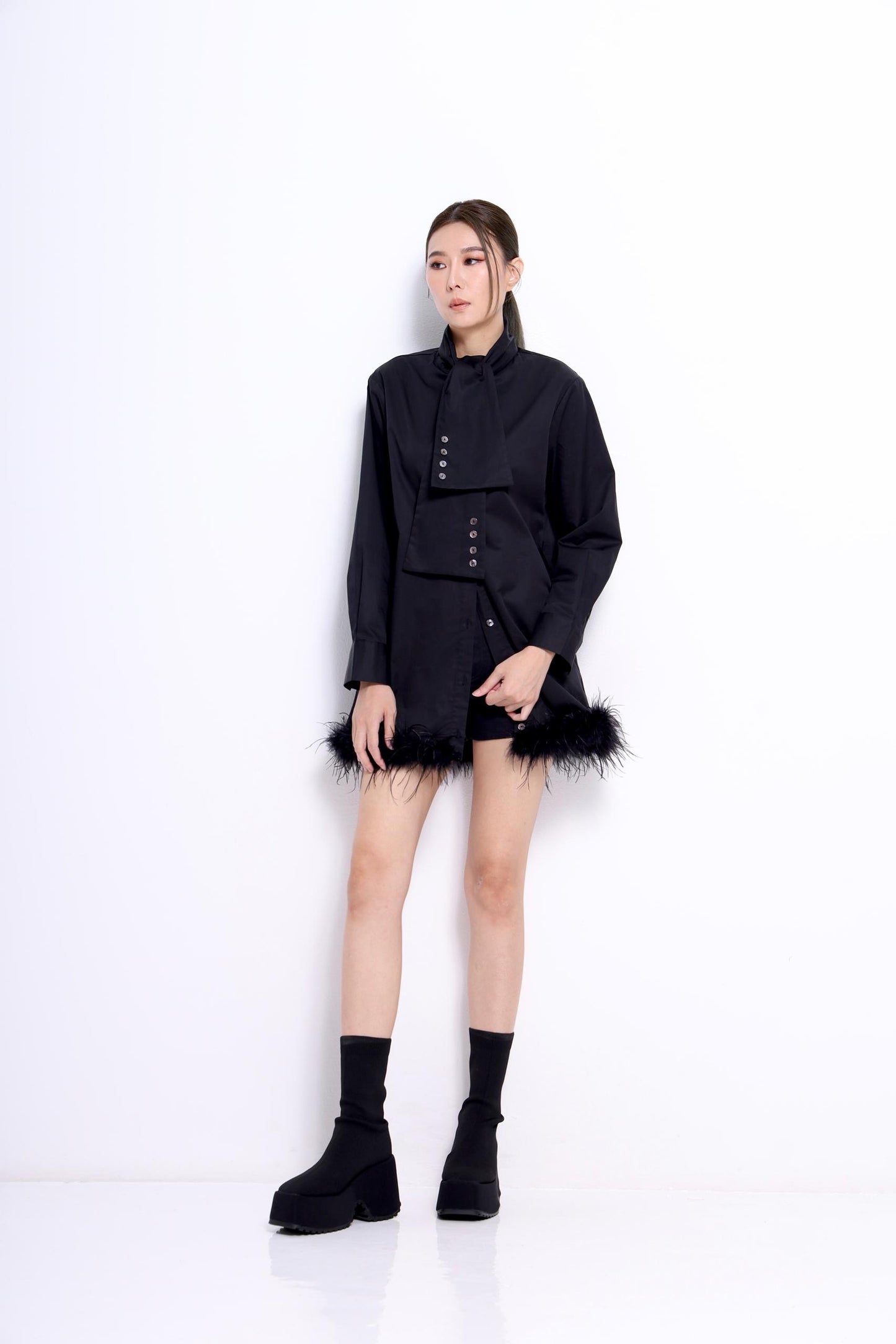 Jinny Feather Shirt Dress