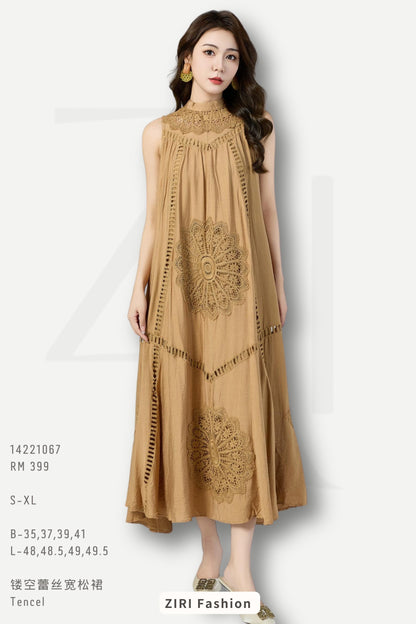 Ziri Broderie Tencel Dress