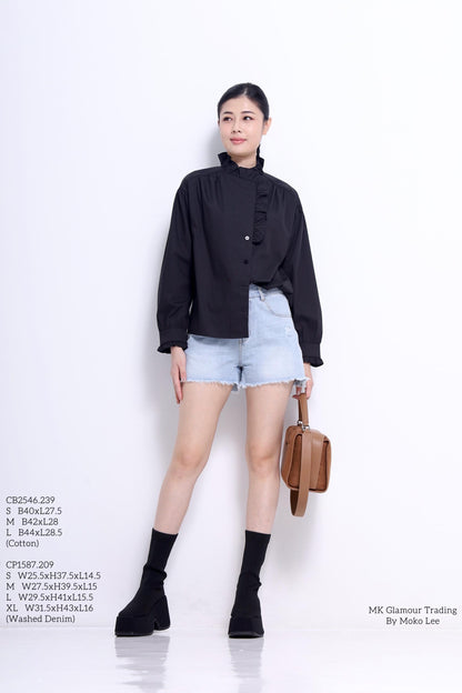 Marant Ruffle Collar Asymmetrical Shirt