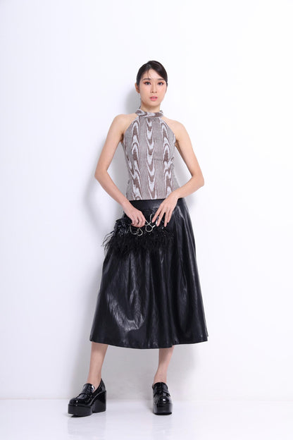 Mina Faux Leather Aline Skirt