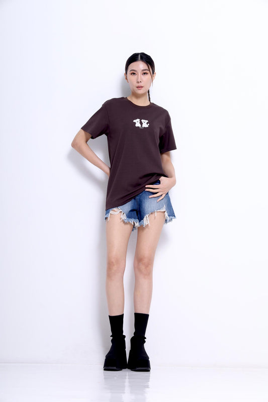 Puppy Embroidered Oversized Tee