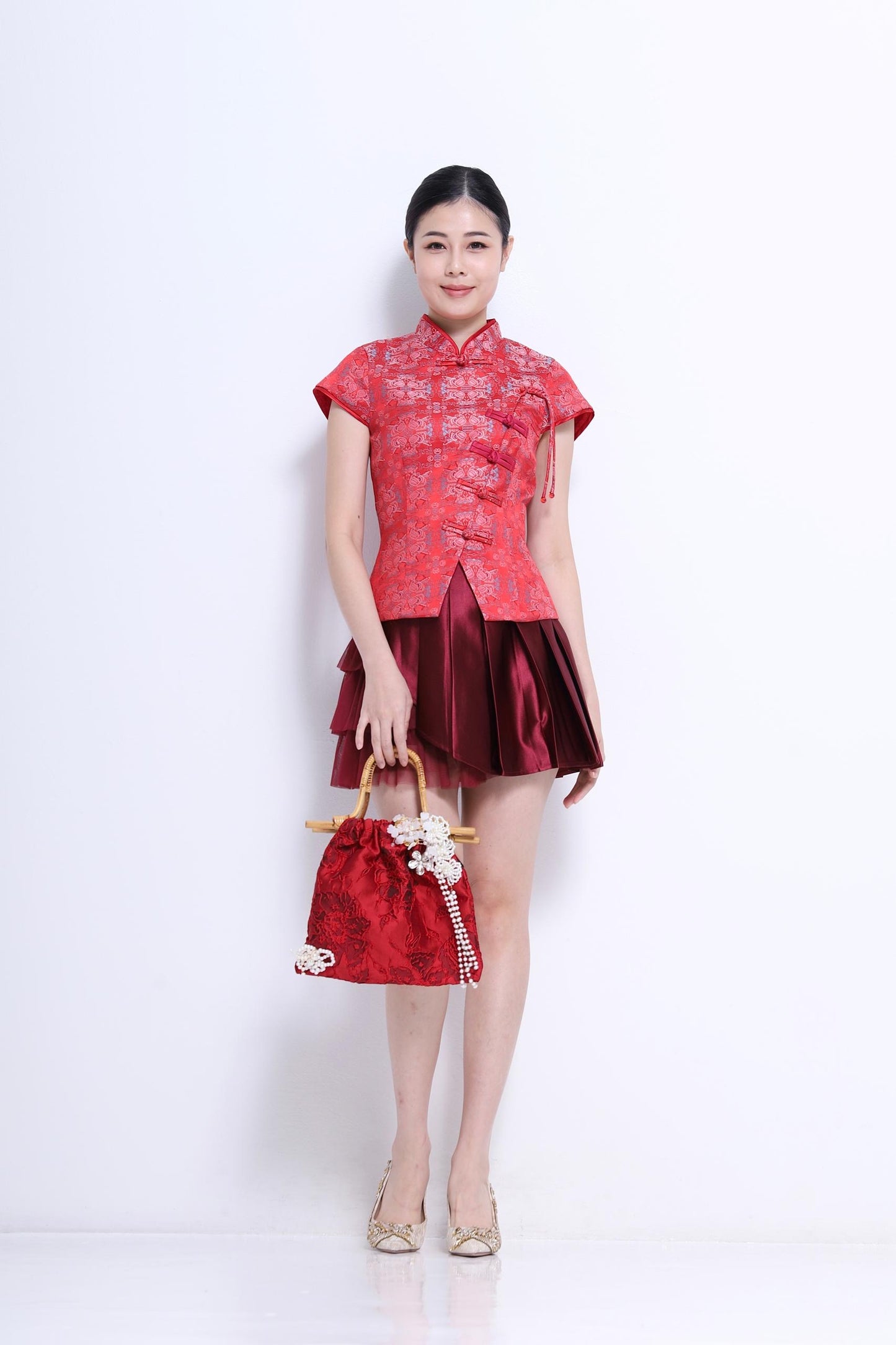 Shuang Xi Orient Fitted Blouse