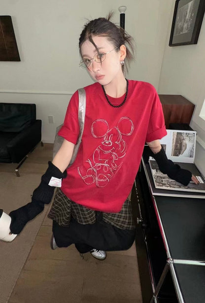 Mickey Lines Oversized Tee