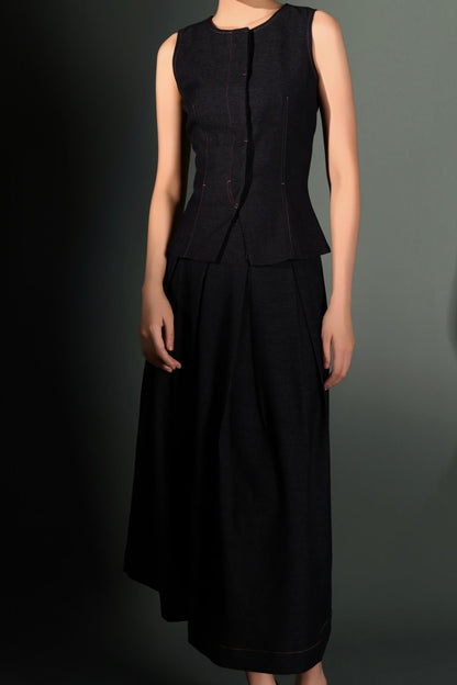 Nikki V-Neck Button Down Vest Top