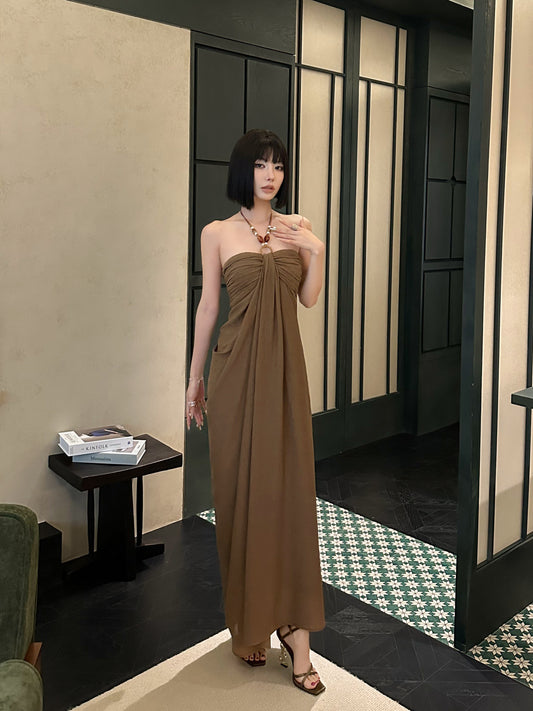Anitha Halter Beaded Dress