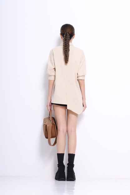 Miyu Asymmetrical Short Sleeve Shirt
