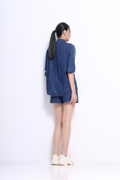 Mandy Washed Denim Shorts