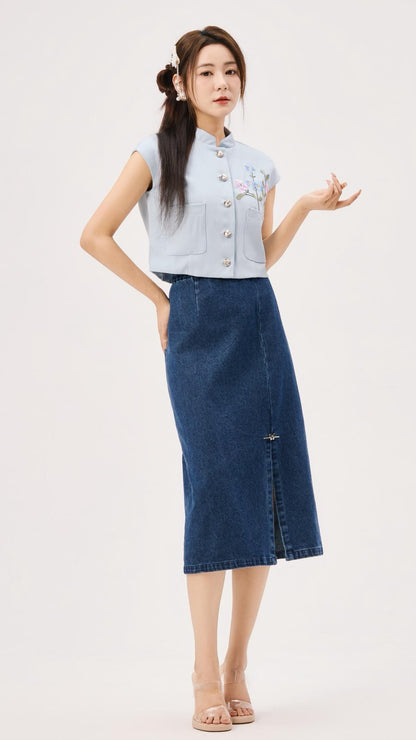 Jing Oriental Embroidered Vest Top