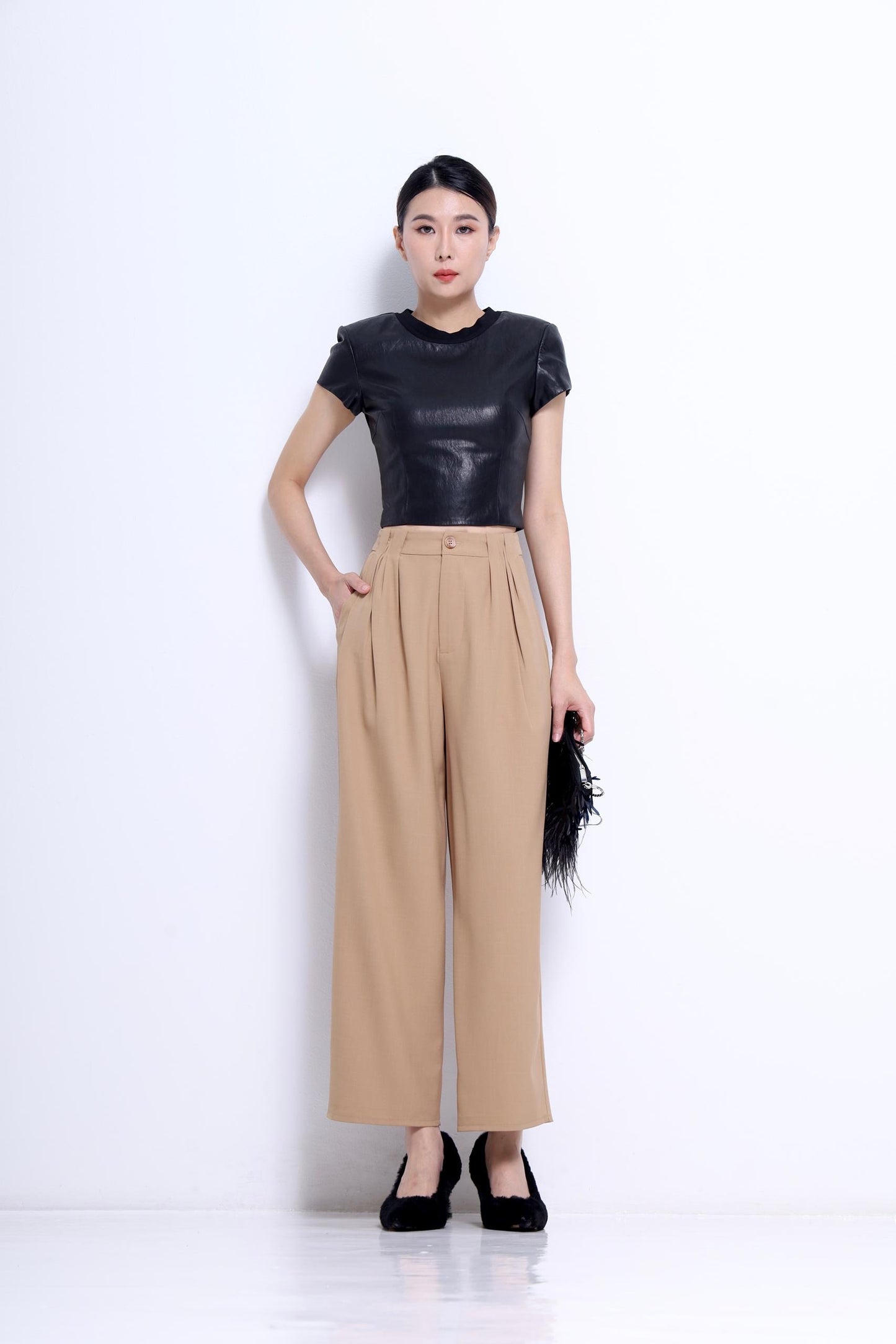 Olivia Faux Leather Top