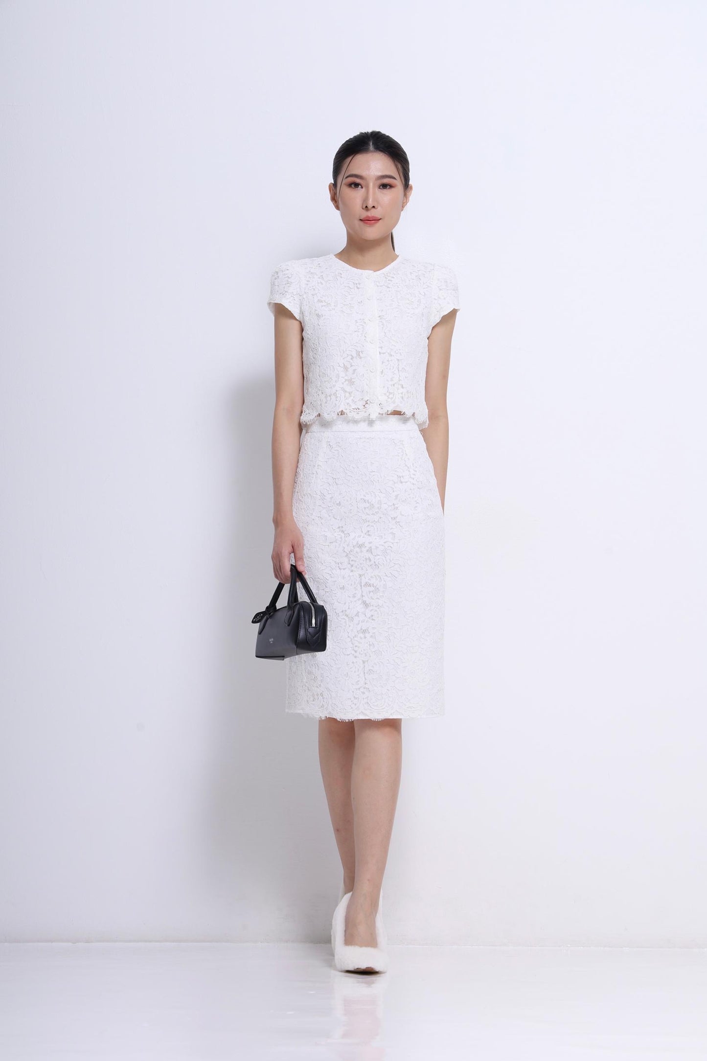 Stacey Cropped Lace Top