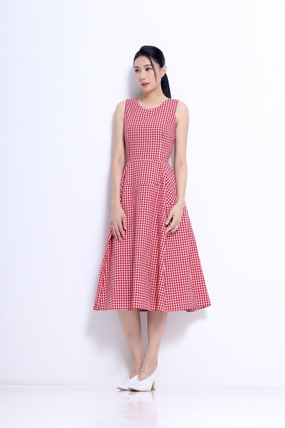Elise A-line Checkered Dress