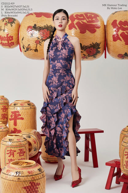 Yu Orient Ruffle Qipao Dress
