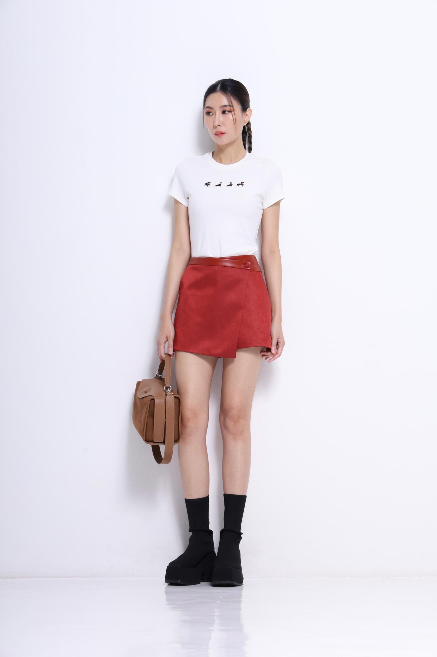 Dachshund Embroidered Fitted Tee