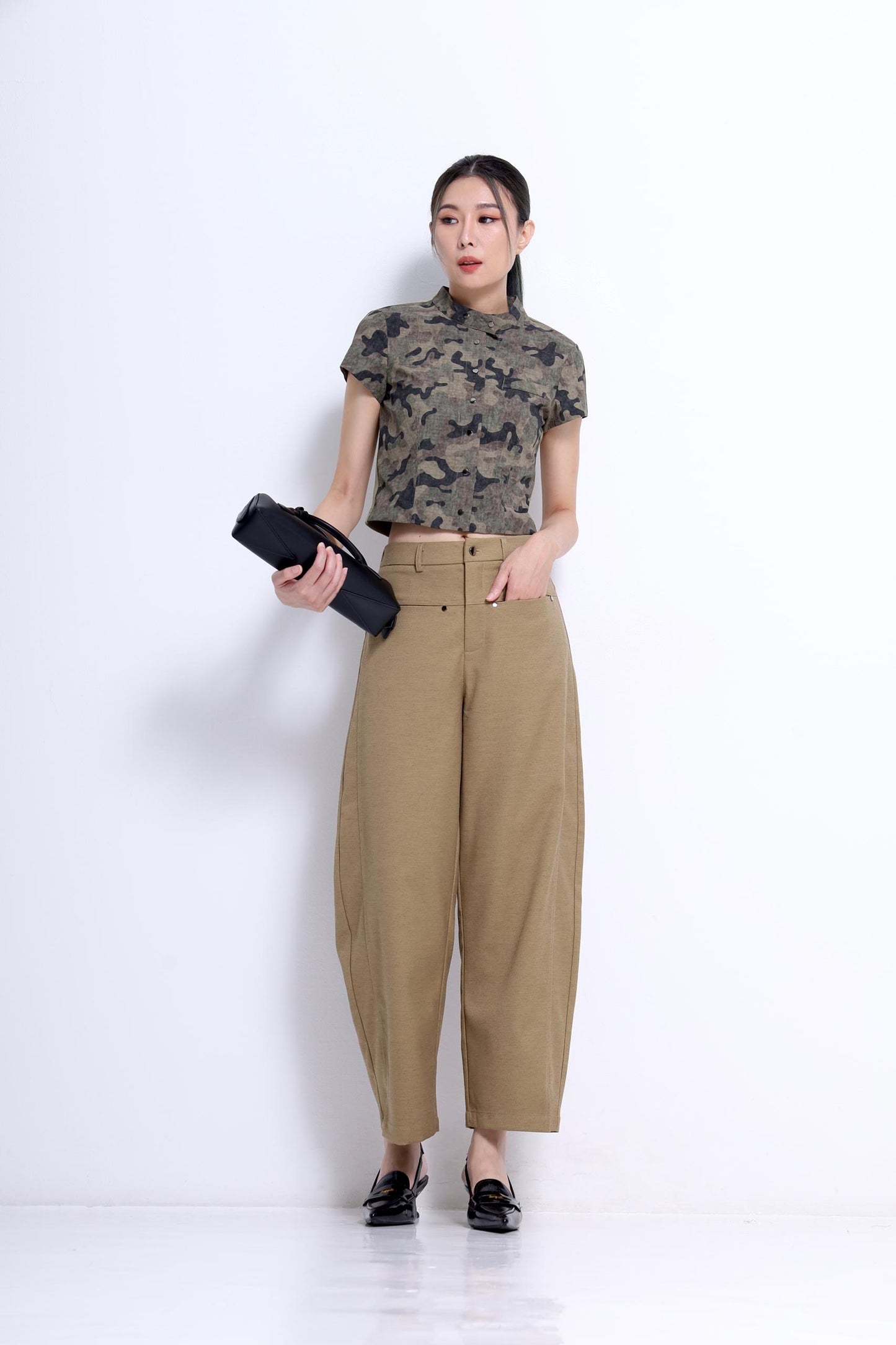 Nikki High Rise Barrel Pants