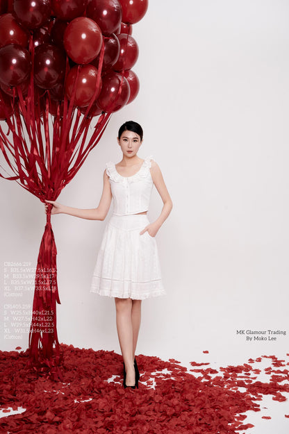 Olivia Ruffle Hem Midi Skirt