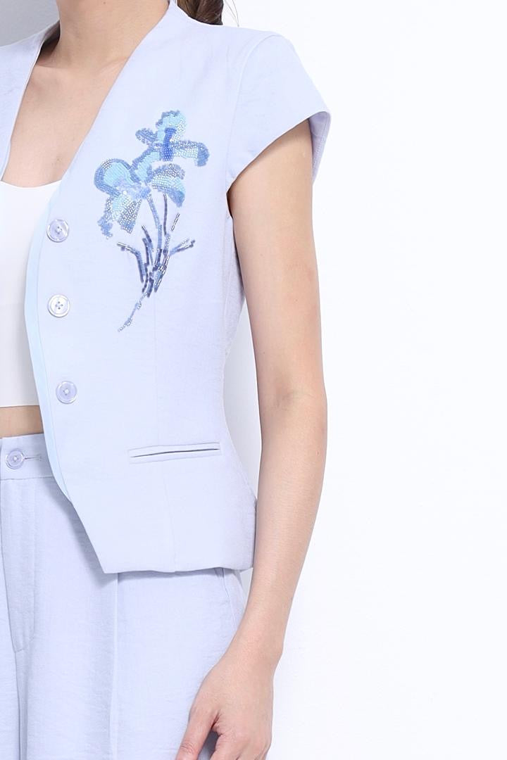 Shan Embroidered Flower Vest Top
