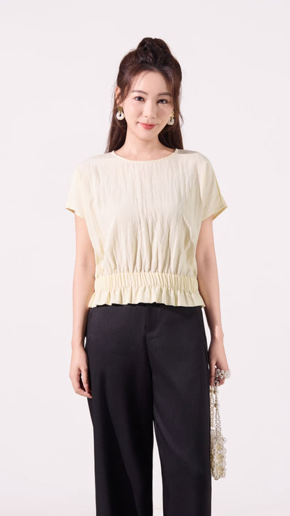 Ziri Ruffle Hem Cropped Top