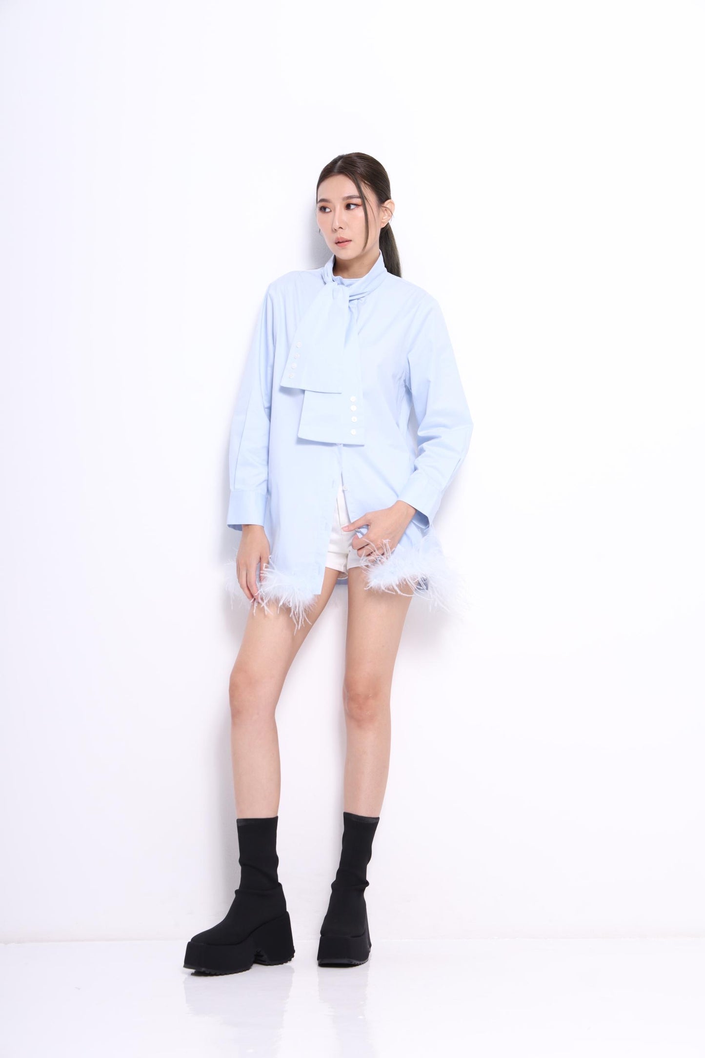 Jinny Feather Shirt Dress