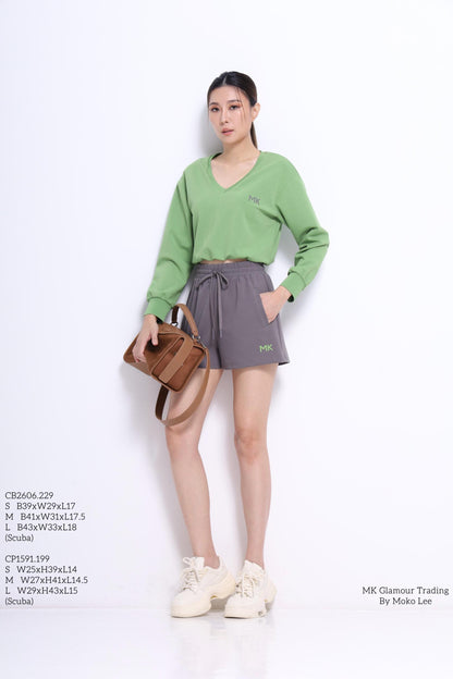 Moko Cropped V-neck Pullover