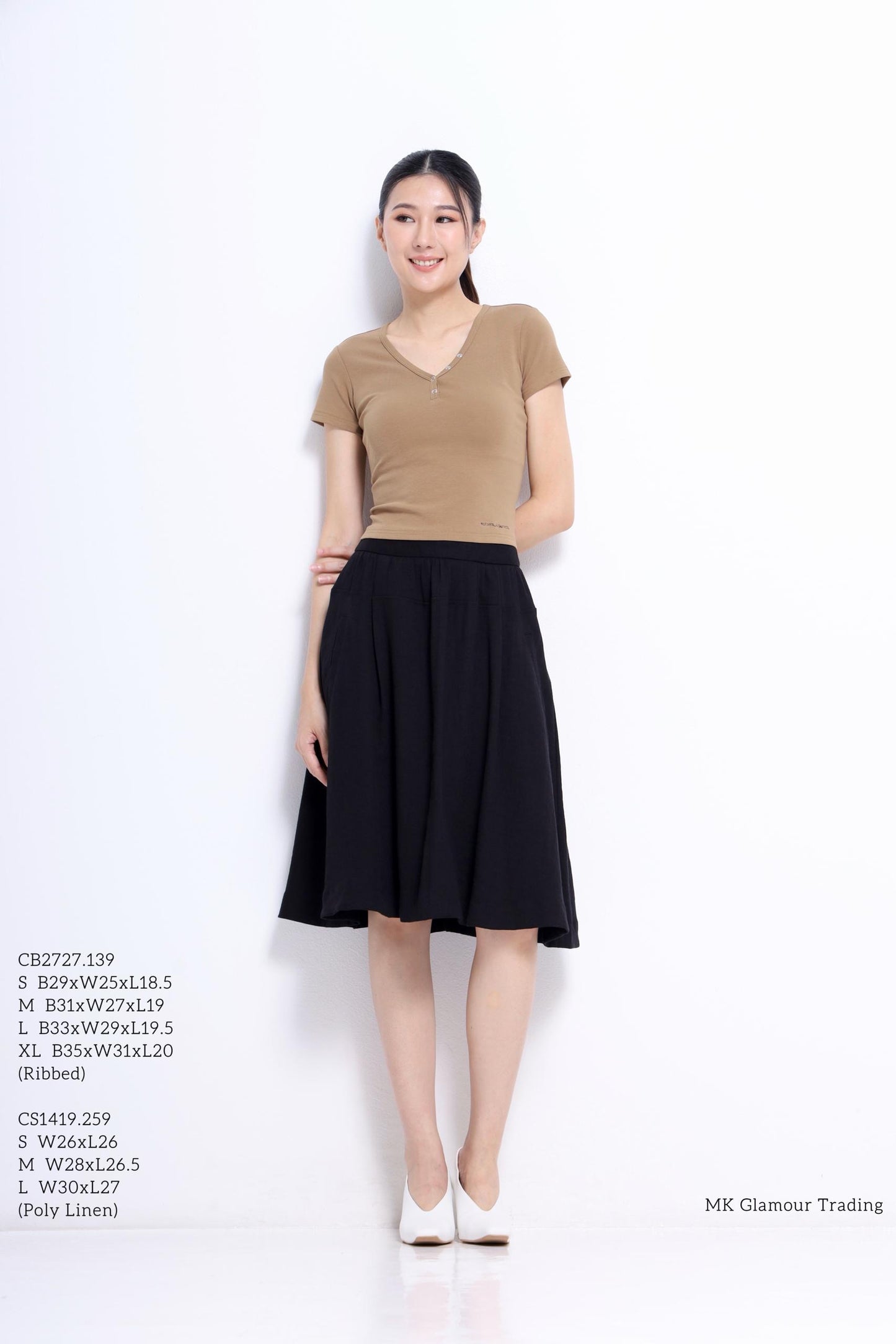 Lindy A-line Midi Skirt