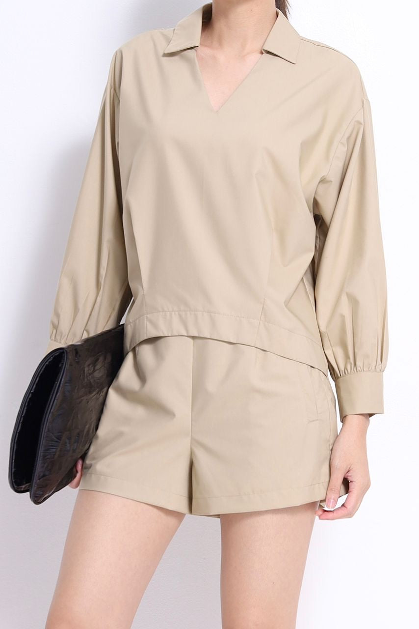 Zia V-Neck Oversized Shirt