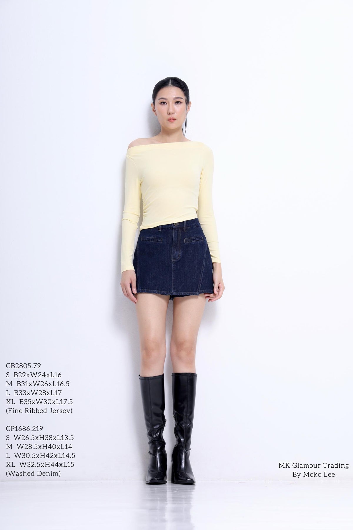 Aria Asymmetrical Neckline Ribbed Top