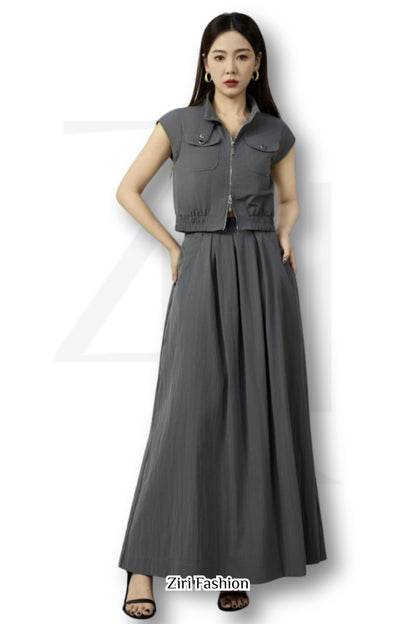 Ziri A-line Maxi Skirt