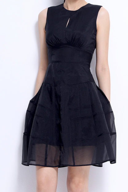 Victoria Organza A-line Midi Dress