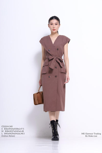 Mona V-Neck Trench Dress