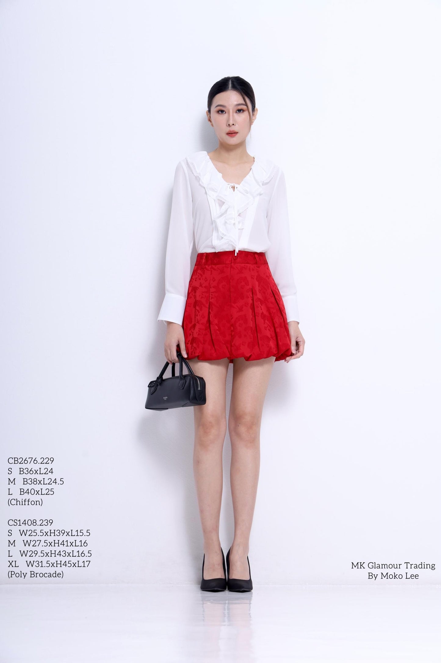 Joyce Ruffle Collar Chiffon Top