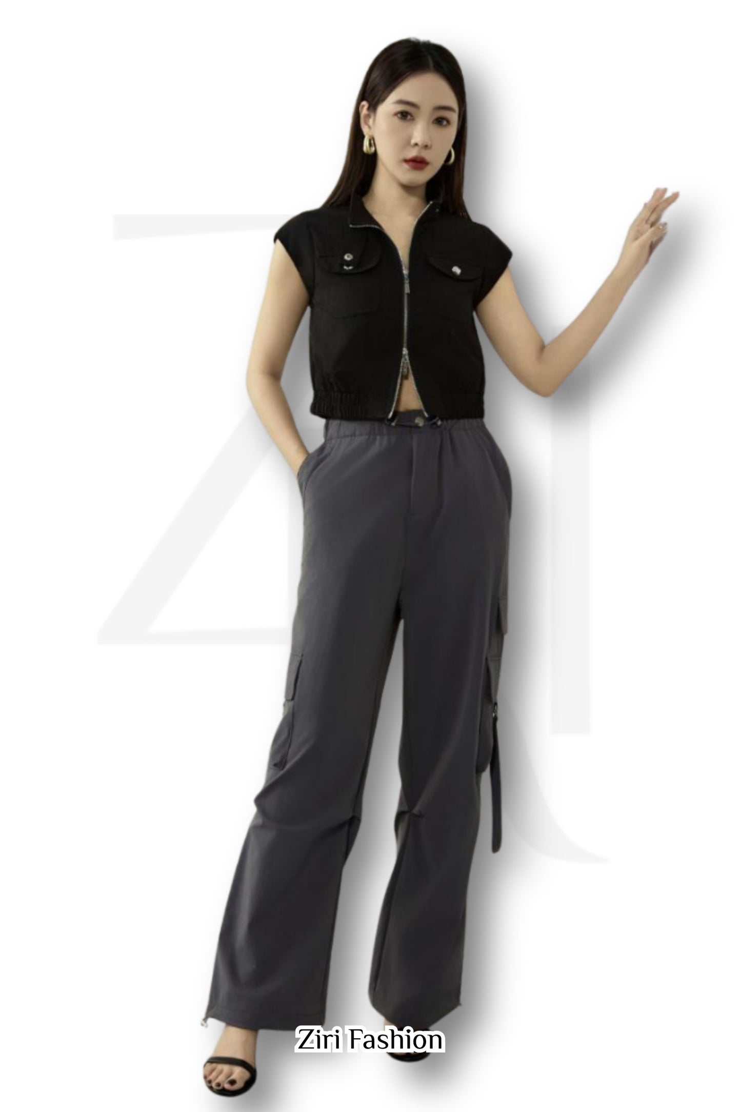 Ziri Biker Cropped Vest
