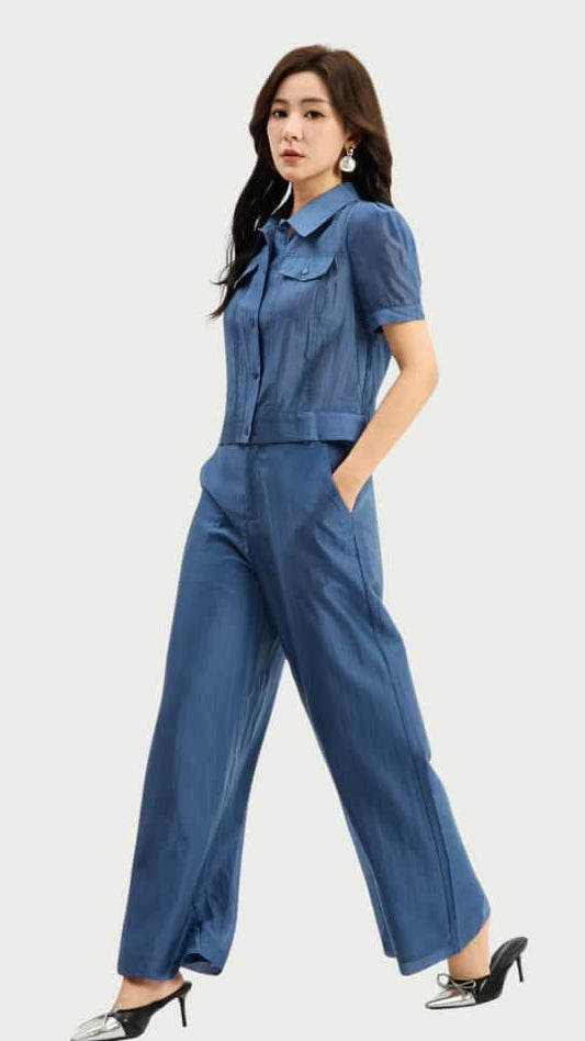 Ziri Tencel Top & Pants Set